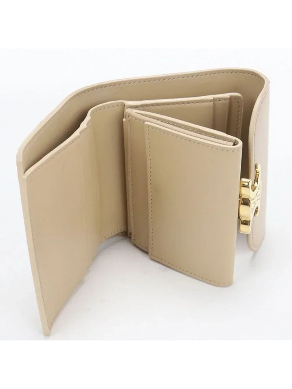 Celine Small Flap Wallet Triomphe Trifold Shiny Calfskin